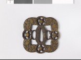 Tsuba with foliated stems and star shapes