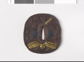 Tsuba with dragonfly and butterfly