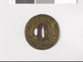 Tsuba incrusted with brass wire