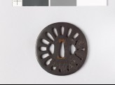 Tsuba with chrysanthemoid florets and dewdrops