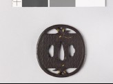 Tsuba with two maple leaves