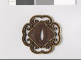Tsuba with roped edges and heraldic devices