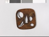 Tsuba with peach and leaves (EAX.10215)