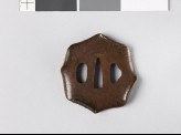 Octagonal tsuba in the form of a lotus leaf