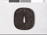 Tsuba with two children representing the twin pines of Takasago (EAX.10393)