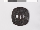 Tsuba depicting Minamoto Yoshitsune fencing with Yūjōbō