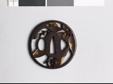 Tsuba with ground bamboo and a spider (EAX.10426)
