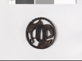 Tsuba in the form of three aoi, or hollyhock leaves