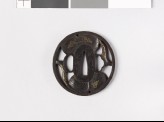 Tsuba with two aoi, or hollyhock leaves