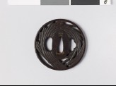 Round tsuba with horsetail stems