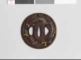 Tsuba with overlapping chestnut leaves (EAX.10537)