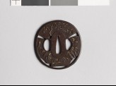Tsuba with fans depicting trees and plants (EAX.10538)