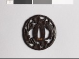 Tsuba with cherry trunk and flowers