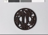 Round tsuba with maple leaves (EAX.10564)