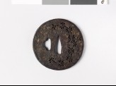 Round tsuba with water plant