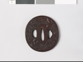 Tsuba with noble's headgear and mon formed from aoi, or hollyhock leaves (EAX.10650)