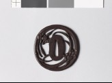 Tsuba with iris plants and dewdrops