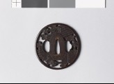 Tsuba with rafts and cherry blossoms