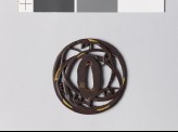 Tsuba with orchids and dewdrops