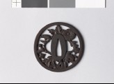 Tsuba with chrysanthemum and Platycodon plants