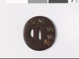 Tsuba with birds, pine, and a full moon