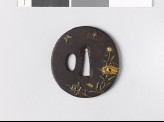 Tsuba with peonies and butterflies (EAX.11043)