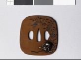 Tsuba depicting a sakaki branch with gohei, or papercut pendants