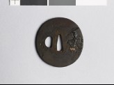 Tsuba depicting a mounted court noble and a peasant (EAX.11111)