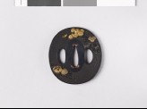 Tsuba with chrysanthemums, asters, and chestnuts