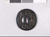 Tsuba depicting the Chinese general Kuan Yü with his dragon spear (EAX.11127)