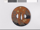 Tsuba depicting birds flying above Matsushima (EAX.11134)