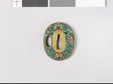 Tsuba with flowers, clouds, and karakusa, or scrolling plant pattern (EAX.11159)