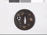 Lenticular tsuba with petals and leaves (EAX.11196)