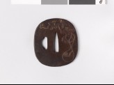 Tsuba with bottle gourd and dewdrops