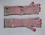 Pair of long knitted gloves