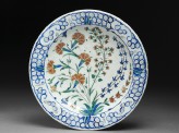 Dish with carnations and hyacinths