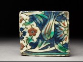 Tile fragment with tulip