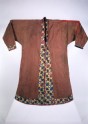 Coat with buta pattern lining and ikat edges