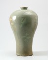 Greenware maebyong, or plum blossom, vase with cranes