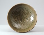 Greenware bowl with xiniu ox gazing at the moon