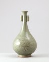 Greenware vase with peony scroll decoration