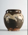 Huangdao black ware jar with white splashes (LI1301.363)