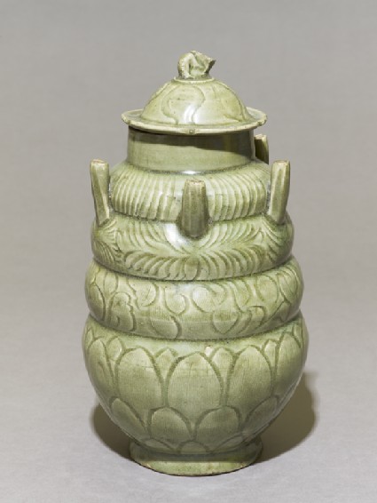 Greenware burial vase with spoutsoblique