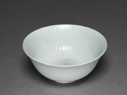 White ware bowl with fluted decorationoblique