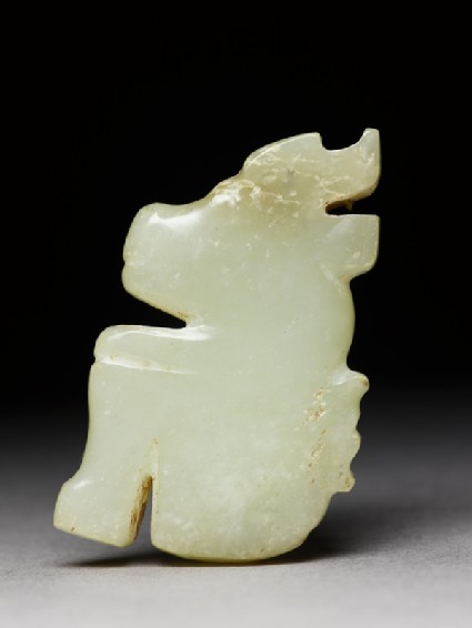 Jade ornament in the form of a horned animalfront