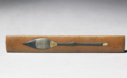Kozuka, or knife handle, with calligraphy brushfront