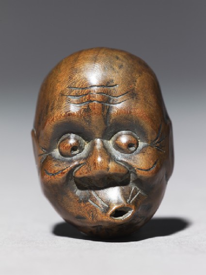Netsuke in the form of a hyottoko maskfront