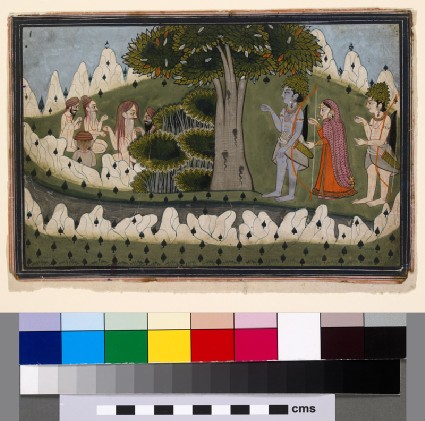 Rama, Sita, and Laksmana in a landscape with asceticsfront