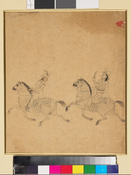 Man and woman on horsebackfront