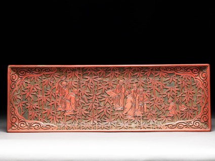 Pen tray depicting the Seven Sages of the Bamboo Grovefront